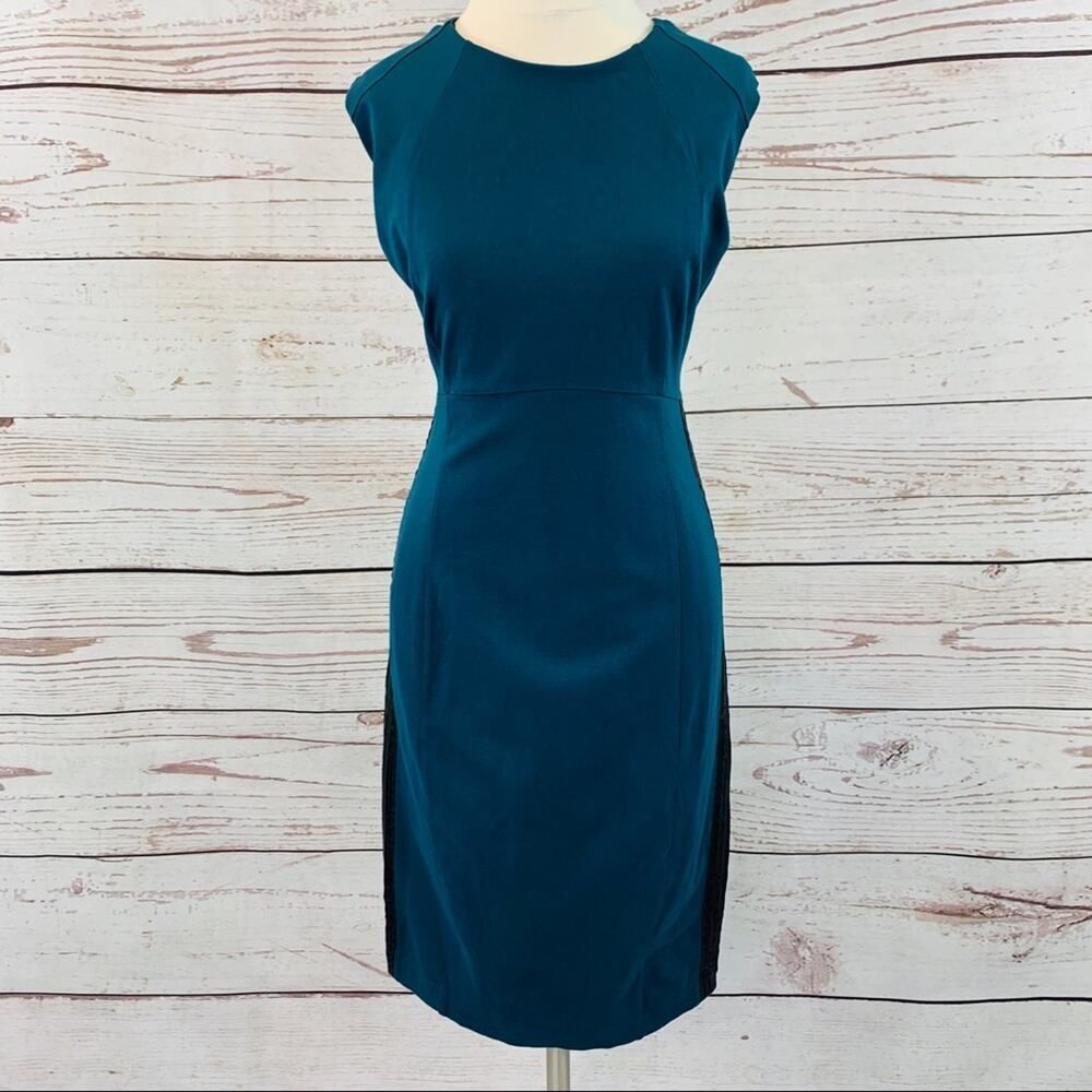 Antonio Melani sheath dress leather type  accents